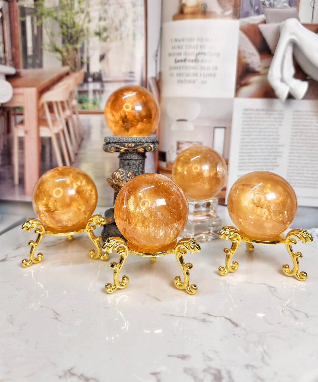 Golden Honey Calcite Sphere - extra small