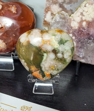 Load image into Gallery viewer, Green Flower Agate Heart #6
