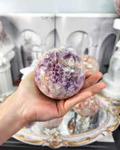 이미지를 갤러리 뷰어에 로드 , Amethyst Flower Agate Sphere - 618g #W1
