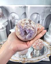 將圖片載入圖庫檢視器 Amethyst Flower Agate Sphere - 618g #W1
