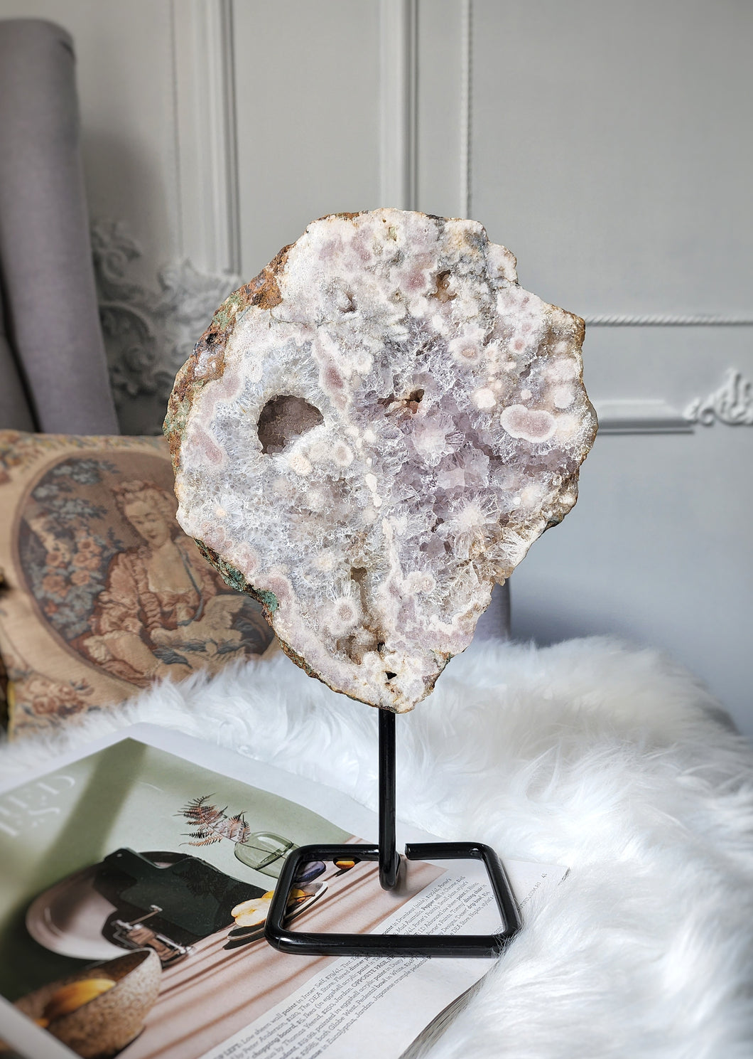 Pink Amethyst on stand - 1.4kg #128