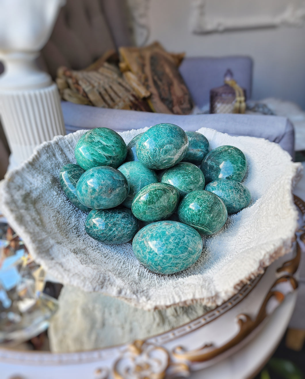 Amazonite Palm Stones