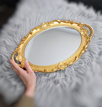 이미지를 갤러리 뷰어에 로드 , Vintage Gold Mirror Tray - Round
