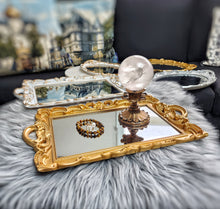 將圖片載入圖庫檢視器 Vintage Gold Mirror Tray - Rectangle
