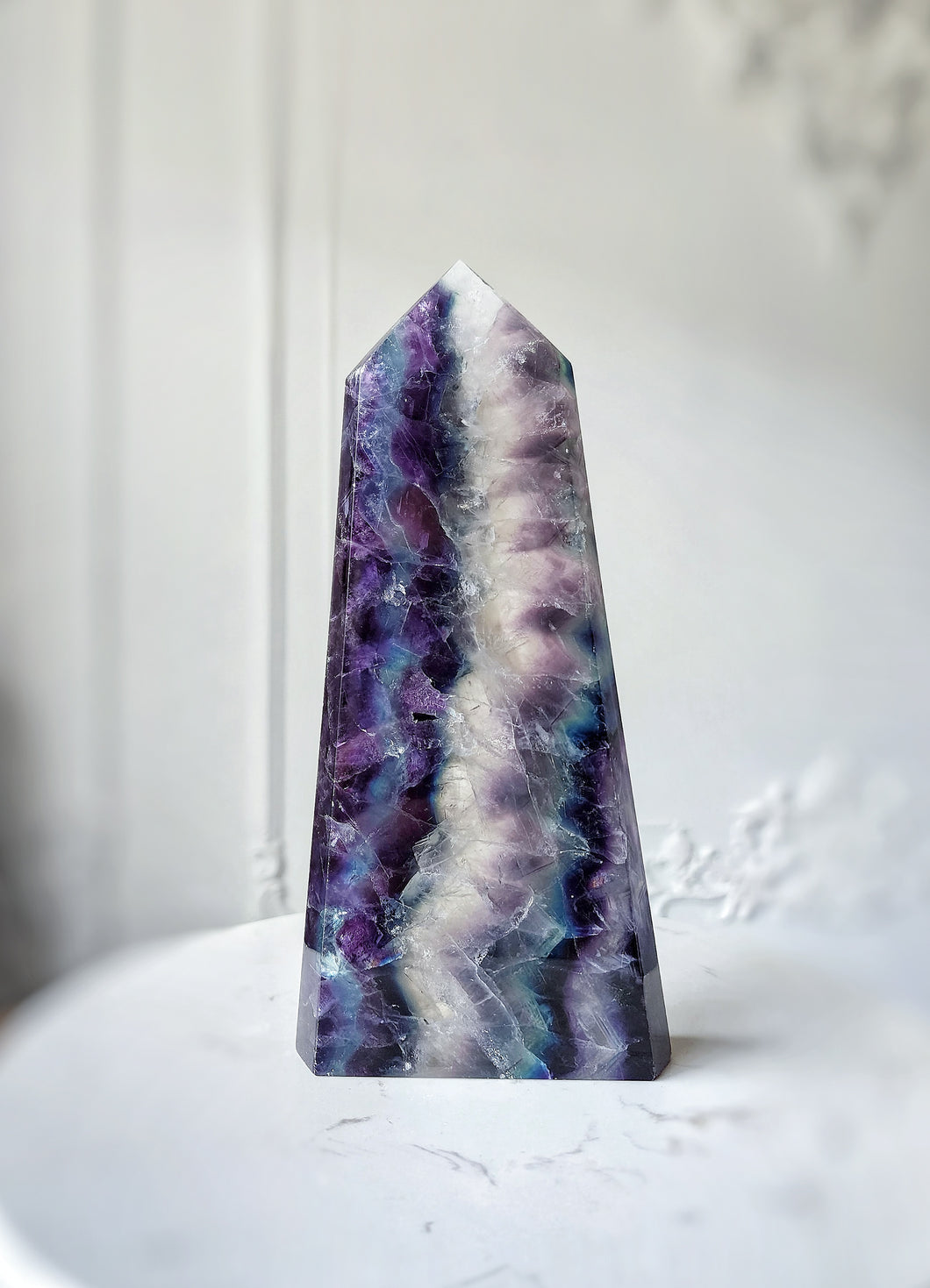 Large Rainbow Fluorite Tower - 816g #979