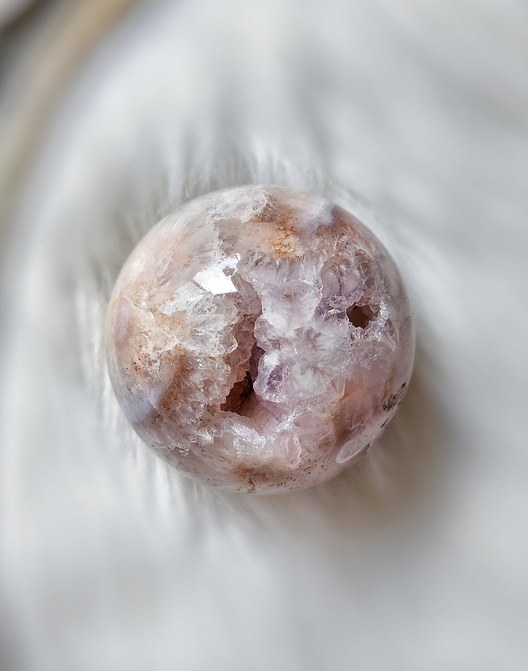 Pink Amethyst Flower Agate Sphere - 392g #100