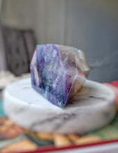 Load image into Gallery viewer, Rainbow Fluorite Candle Holder #988
