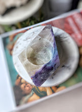 Load image into Gallery viewer, Rainbow Fluorite Candle Holder #988
