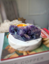 Load image into Gallery viewer, Rainbow Fluorite Candle Holder #988
