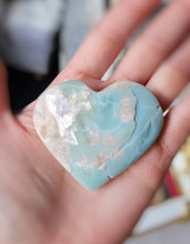 Load image into Gallery viewer, Sakura Green Flower Agate Heart #3
