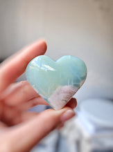 Load image into Gallery viewer, Sakura Green Flower Agate Heart #5
