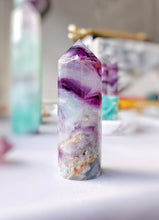 Load image into Gallery viewer, Rainbow Fluorite Round Tower / Pillar - 256g #30
