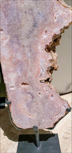 Cargar imagen en el visor de la galería, Pink Amethyst Slab on metal stand - 3.22kg #13
