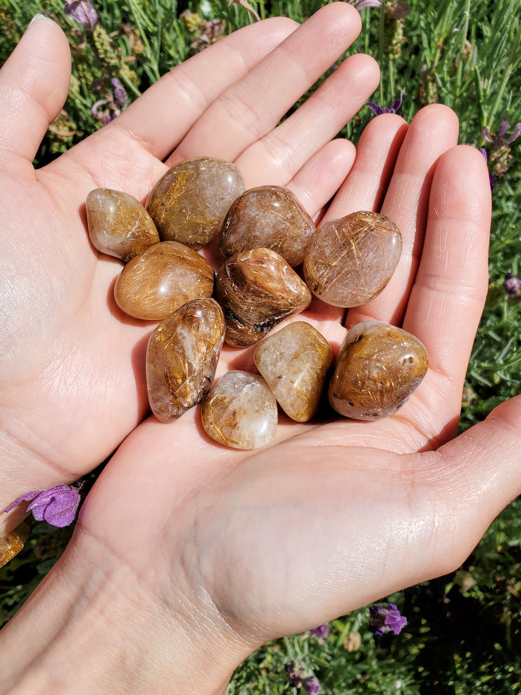 Copper Rutilated Tumbled Stones