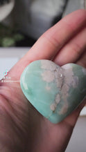 Load and play video in Gallery viewer, Sakura Green Flower Agate Heart #3
